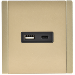 FORTE&PIANO Розетка USB A+C 18Вт FP651M металл шампань IEK