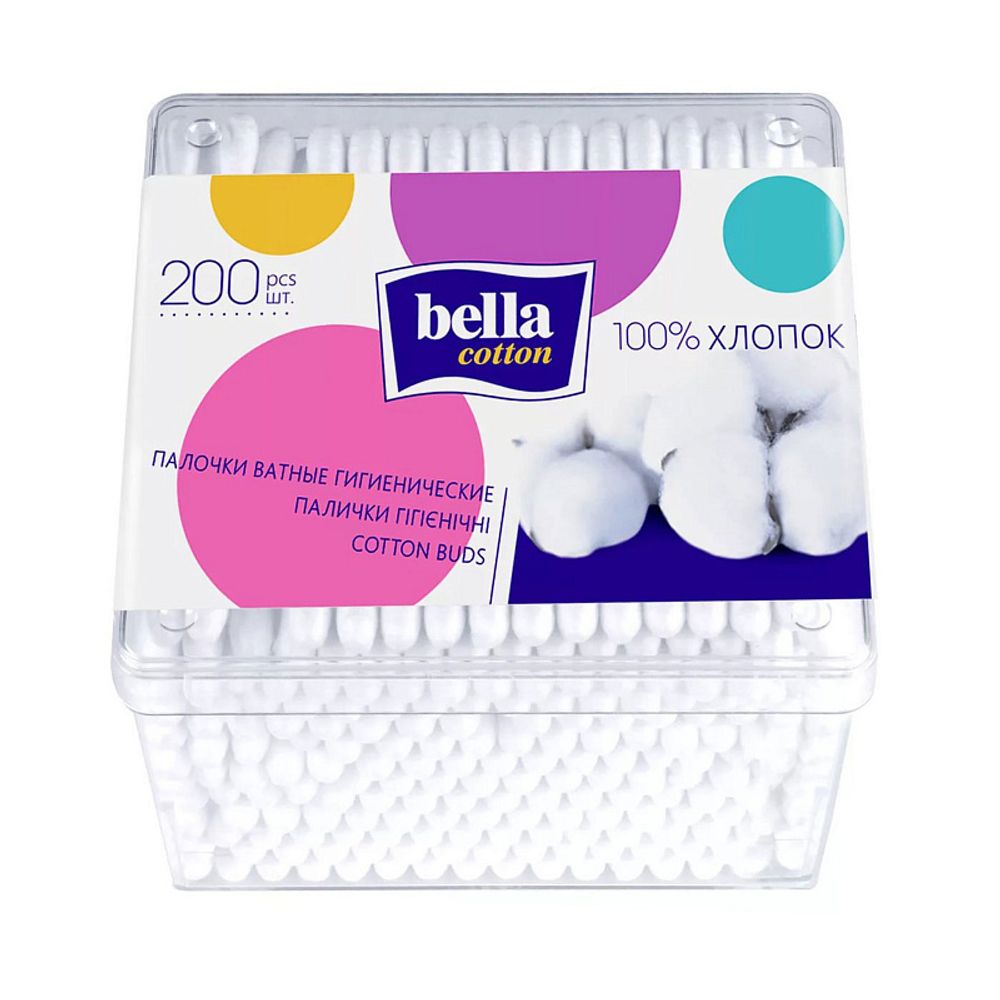 Bella cotton палочки ватные 200 шт./коробка