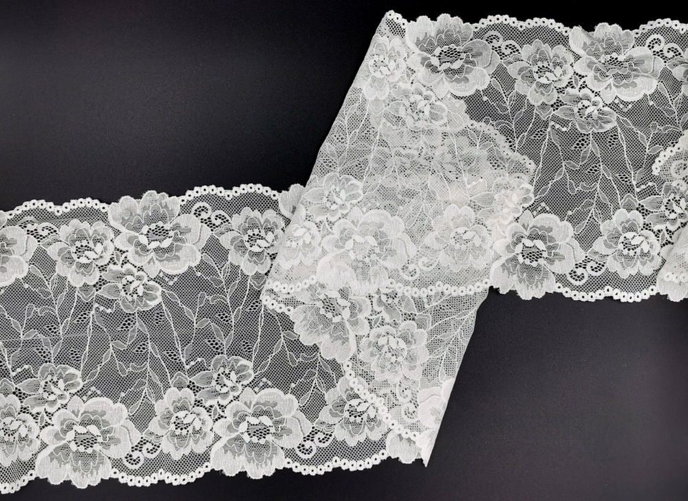 Эластичное кружево, 21 см, молоко (Арт: EK-2304), м
