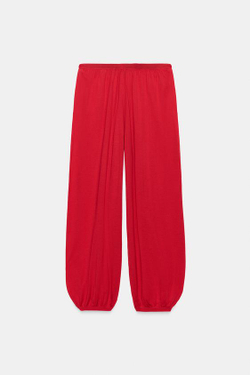 ZARA ТРИКОТАЖНЫЕ БРЮКИ-АЛАДДИНЫ, КРАСНЫЙ