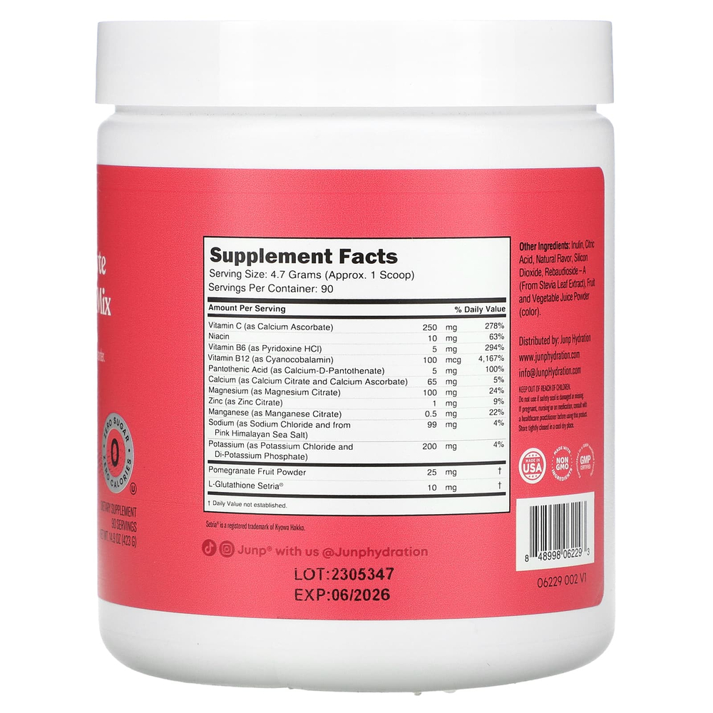 JUNP Hydration, Порошковая смесь электролитов, лесные ягоды, 423 г (14,9 унции)