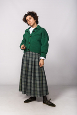 Юбка-колокол, сине-зеленая клетка