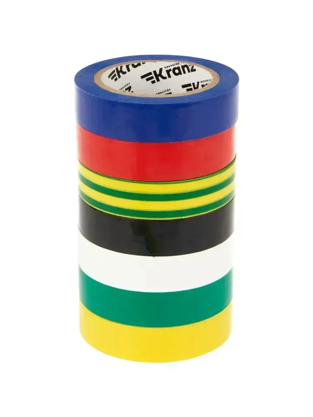 Изолента цветная 7 шт., набор электроизоляционных клейких лент для проводов KRANZ