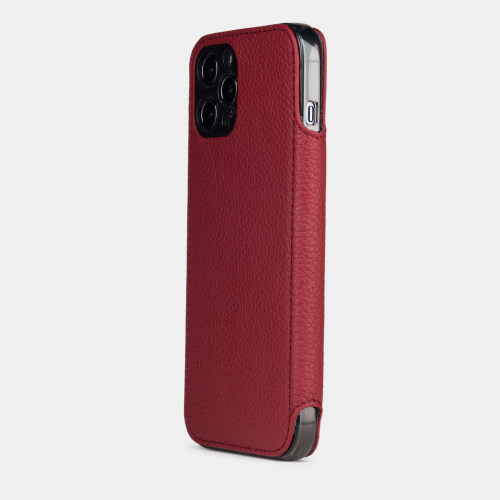 Чехол Benoit для iPhone 12 Pro Max из кожи теленка вишневого цвета