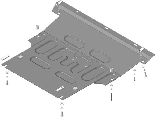 Защита стальная 2 мм двигателя и кпп для Renault Scenic/Megane 2 Motodor.71714