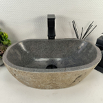 Раковина из речного камня RS-64937 49*30*16 0856