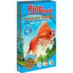 РЫБята Золотая РЫБКА гранулы для золотых рыбок (+сюрприз), коробка