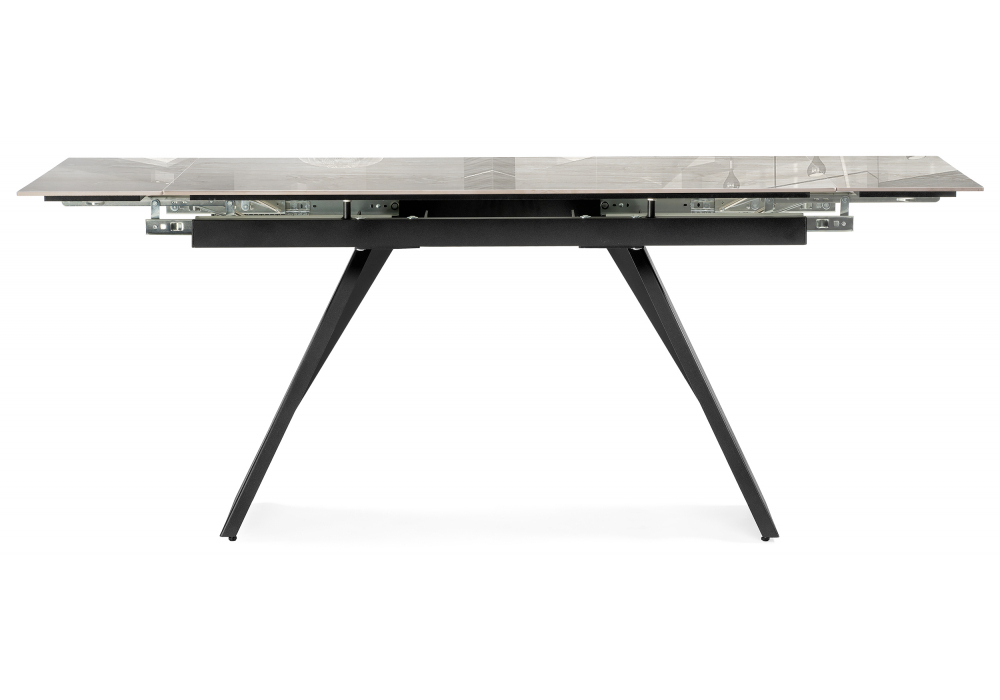 Керамический стол Woodville Хорсборо 140(200)х80х79 dyna fantasico grey, черный, ножки черные