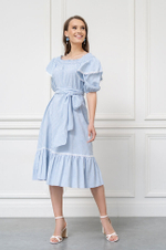 51387 Платье женское (бело-голубой)