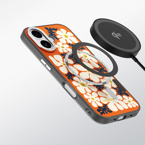 Чехол с MagSafe оранжевого цвета от Dux Ducis для iPhone 17, серия Moro Series Magnetic Case