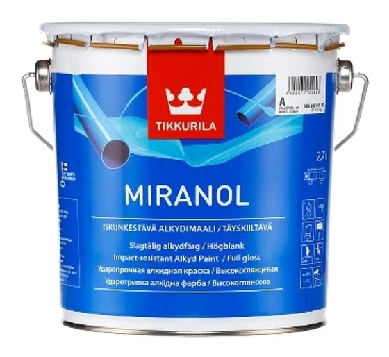 Эмаль алкидная глянцевая Tikkurila Miranol тиксотропный (Тиккурила Миранол) 0,9л