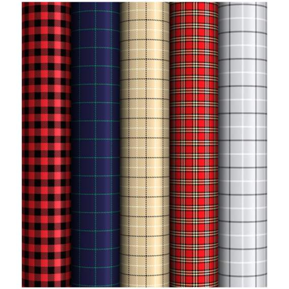 Упаковочная бумага глянц. 70*100см, ArtSpace "Tartan", 1 лист, 65г/м2, ассорти 5 дизайнов И