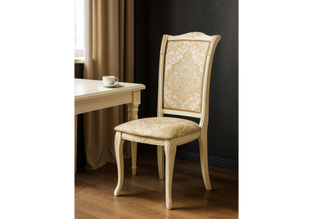 Стул деревянный Woodville Керия слоновая кость, золото патина