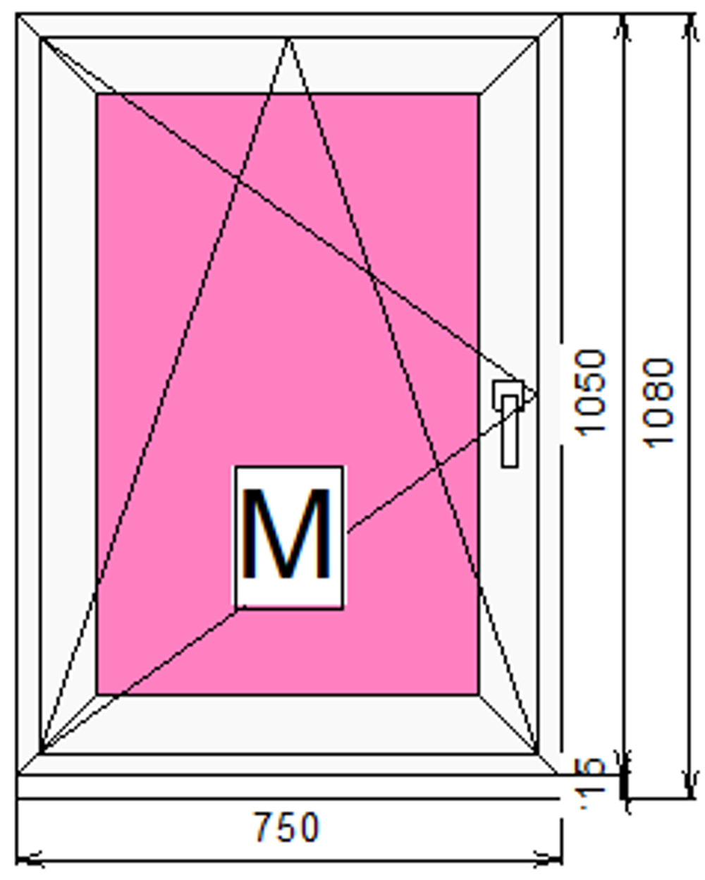 Пластиковое окно 1000 х 750 ТермА Эко