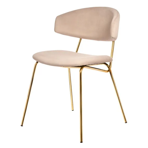 Стул Elle бежевый с золотыми ножками