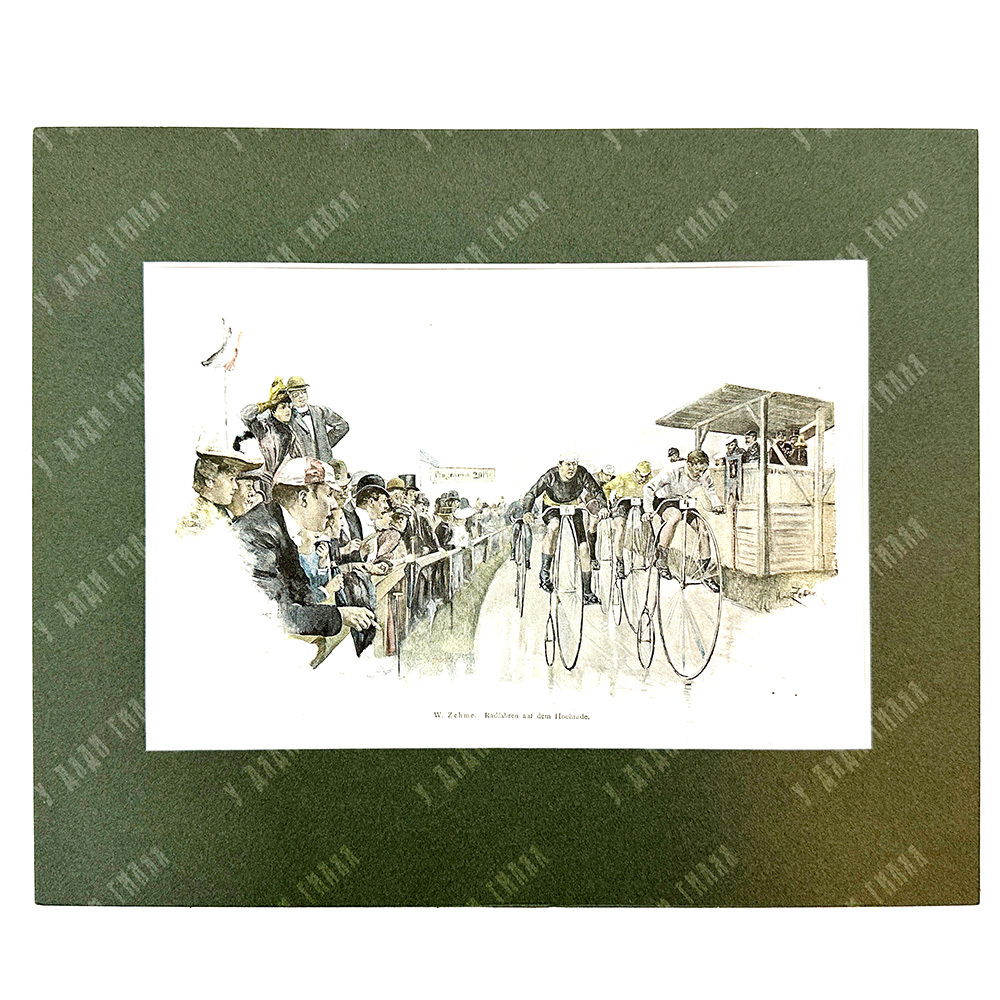 Цеме Вернер. Велоспорт на пенни-фартингах. Германская империя. Бумага, цветная печать. 1880 г.