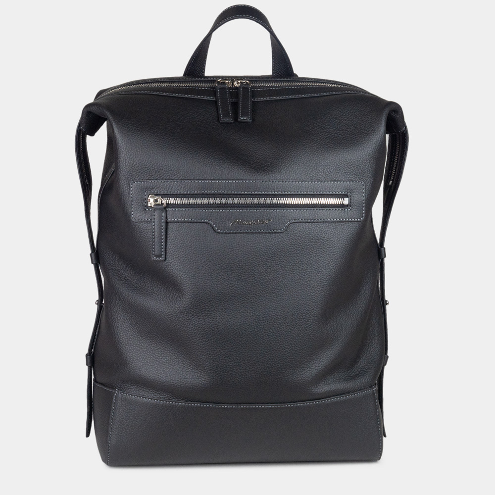 Рюкзак Rousseau из кожи теленка, черного цвета