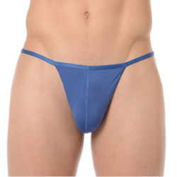 Мужские трусы стринги синие HOM PLUME G-String 359931_4000CG
