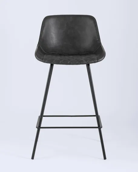 Полубарный стул Tex темно-серая экокожа