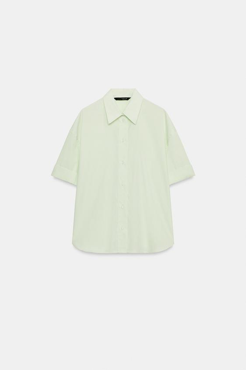 ZARA РУБАШКА ОВЕРСАЙЗ ИЗ ПОПЛИНА В ПОЛОСКУ, ЗЕЛЕНЫЙ/БЕЛЫЙ