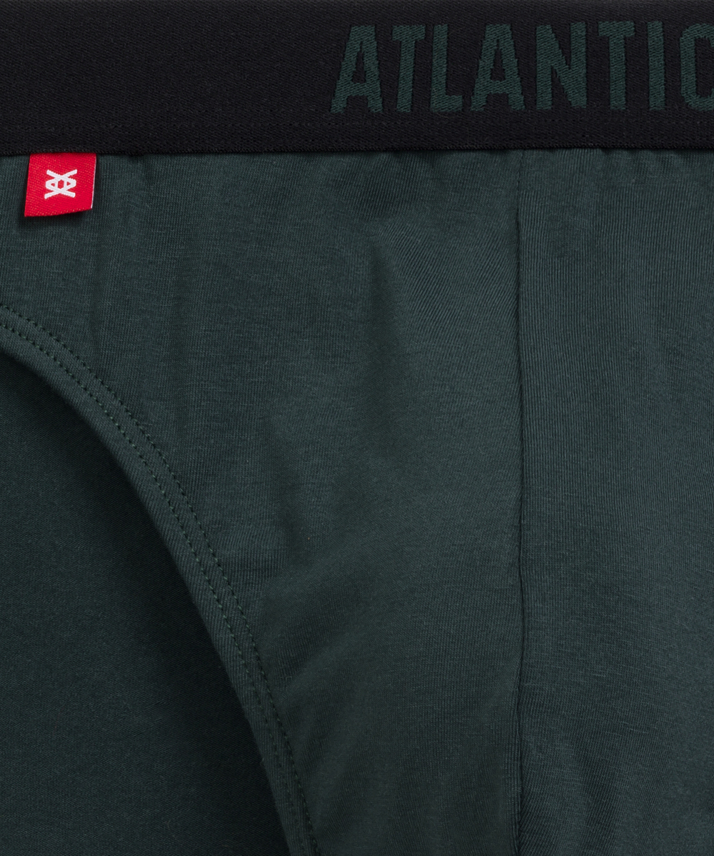 Мужские трусы слипы спорт Atlantic, набор 3 шт., хлопок, черные + изумрудные + каберне, 3MP-094