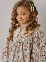 Платье с воротником в цветочек, Молоко