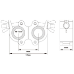 KUPO KCP-820 Slim Type Half Swivel Coupler. Хомут двойной (Ø48-51 + Ø48-51 ↓300)