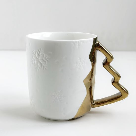 Кружка белая ручка ёлочкой, 400 мл