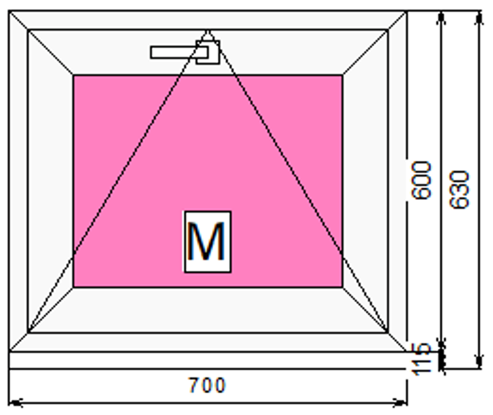 Пластиковое окно 600 х 700 фрамуга ТермА Эко + Москитная сетка