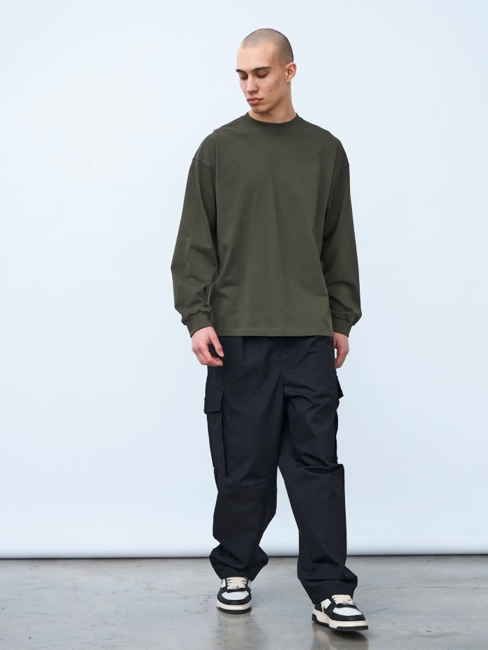 Лонгслив оверсайз (хаки) 230 г