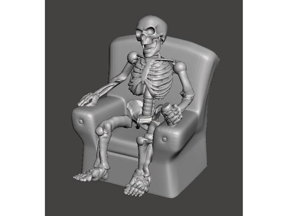 Fallout Wasteland Warfare Skeleton in Chair, Watching the world burn