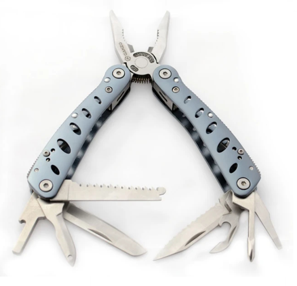 Мультитул "Ganzo", 102x50х20 мм, 22 предмета, цв.серый