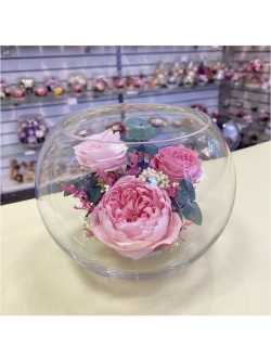 Натуральные пионы в стекле, вакуум