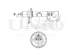 Амортизатор газовый передней подвески левый UNIO SAB-10385