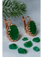 Серьги бижутерные "Новогодний изумруд"