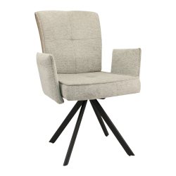 Стул поворотный "Понсо 360" (арт. 115П8), велюр Сиерра 03 бежевый, ножка профильная черная