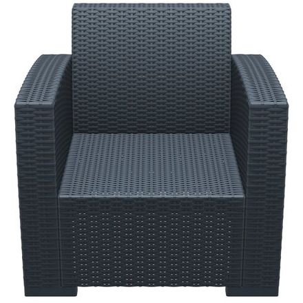 Кресло пластиковое плетеное с подушками Siesta Contract Monaco Lounge, антрацит