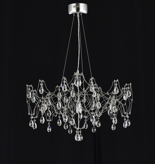 Подвесная люстра светодиодная с пультом и хрустальными подвесками Asfour MyFar Ileria MR2650-57P-50AD