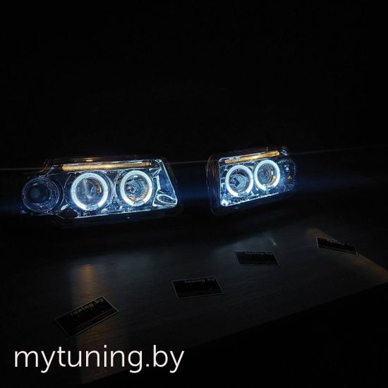 Передние фары ANGEL EYES CHROME для Audi 80 B4
