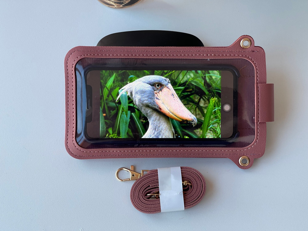 Мини-сумка из искусственной кожи для телефона и мелочей, розовая