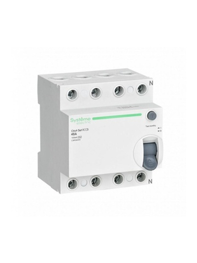 Выключатель дифференциального тока (УЗО) 4п 40А 100мА тип AC City9 Set 400В SE C9R56440