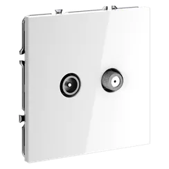 Розетка телевизионная встраиваемая VOLTUM S70 оконечная TV+SAT, (белый глянцевый)