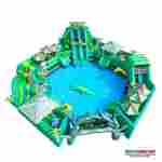 Большой надувной аквапарк с бассейном «Амазония», 30х30х7 м