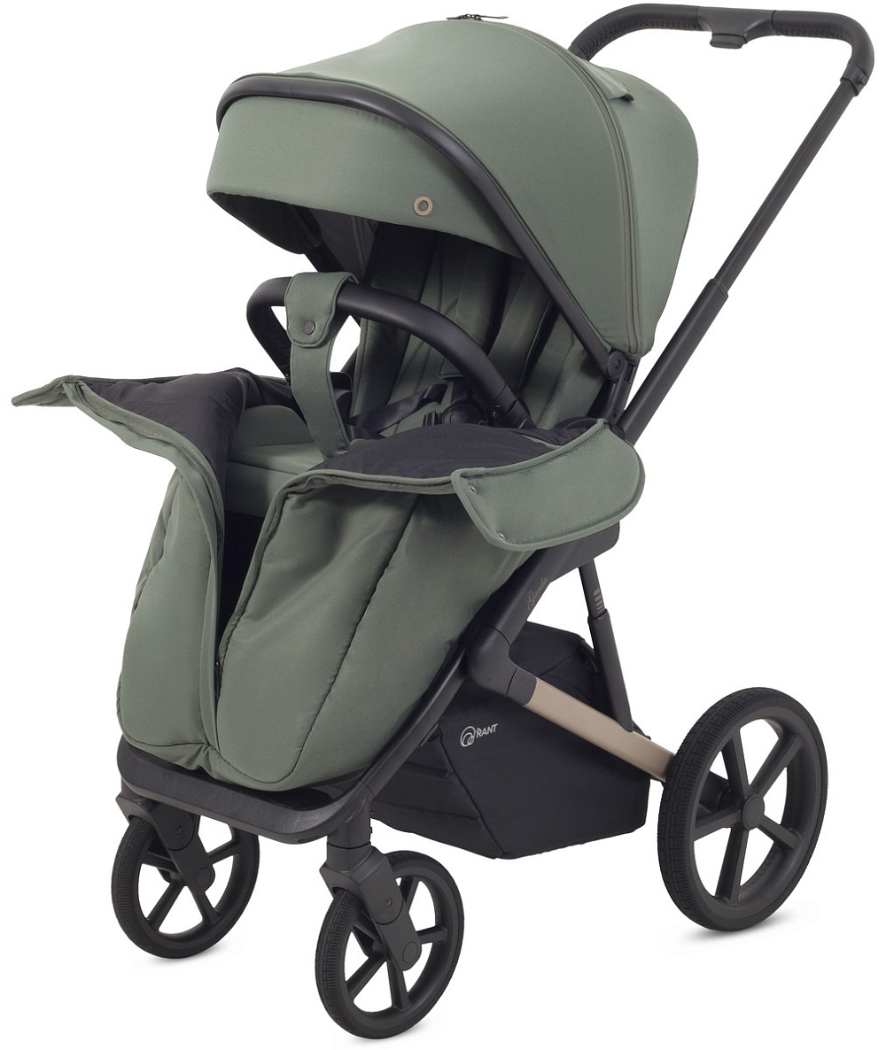 Детская коляска Rant Garda 4 в 1 с автокреслом Miro Black и базой Olive