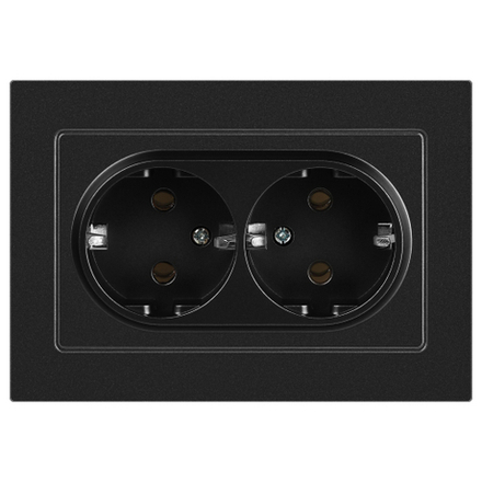 Розетка Intro Accent 6-205-05 2X2P+E Schuko, 16А-250В, IP20, СУ, AL/CU, антрацит