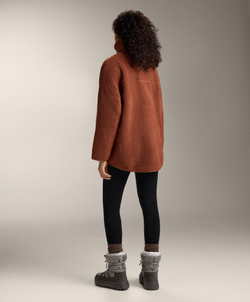 Oysho Куртка из искусственной шерсти, терракотовый