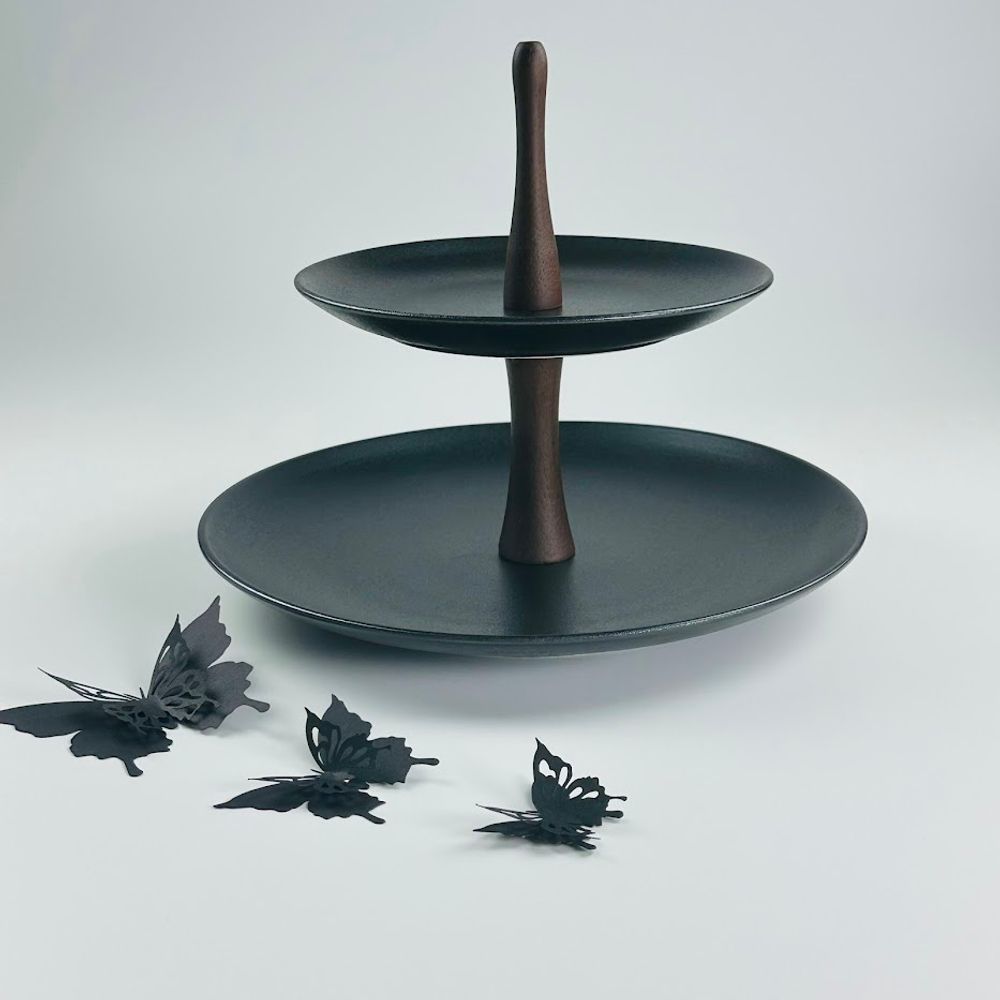 Lenardi 235-052 Двухъярусная этажерка 19/27см BLACKWOOD в под.уп.(х12)Фарфор