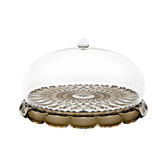 Блюдо сервировочное с крышкой vanity, D30 см, коричневое