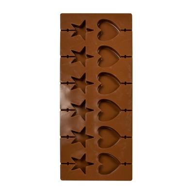 Силиконовая форма для леденцов "Звезды,сердца"