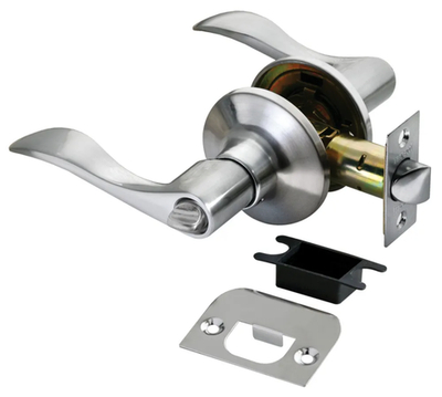 Ручка нажимная, комплект с механизмом ключ-фиксатор HK-03 L хром матовый